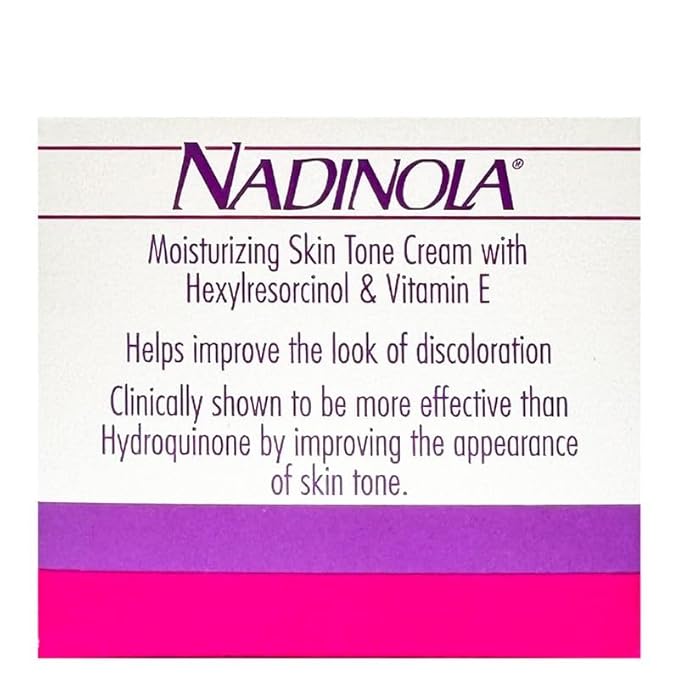 Nadinola Moisturizing Skin Tone Cream with Vitamin E and Hexylresorcinol, Helps Reduce Unwanted Discoloration 2.25 Oz