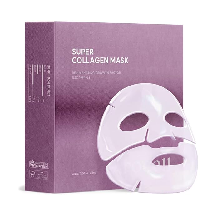 AROCELL Super Collagen Overnight Hydrogel Mask with Retinol & Stem Cell | Firming, Lifting, Plumping, Long-Lasting Glow | Korean Glass Skin Care | 43g x 8 | BSS Skincare Must-Have