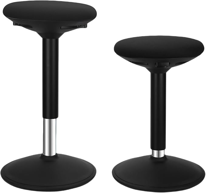 Standing Desk Balance Wobble Stools, Height Adjustable 22-32 Inch for Office and Classroom, Anti-Fatigue Standing Chairs, Ergonomic Stools with Anti-Slip Round Bottom, Black