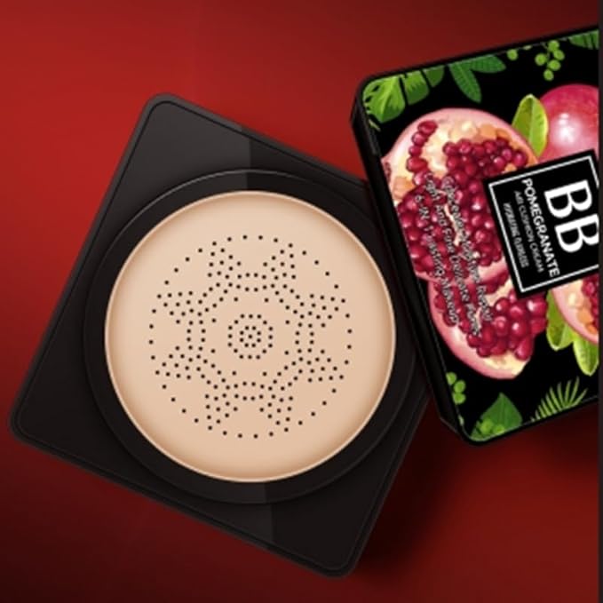 SADOER, Pomegranate Hydrating Mushroom Head CC Cushion BB Cream, Brightening Even Tone Natural Finish, Natural/Ivory, 20g ((01# Natural Color) 20g)