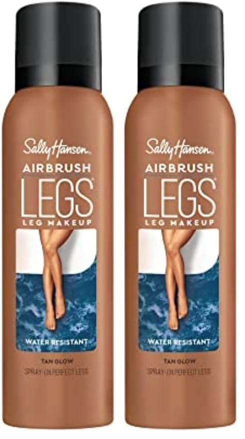 Sally Hansen Airbrush Legs, Spray-On Makeup, Tan Glow | 4.4 Oz | Pack of 2