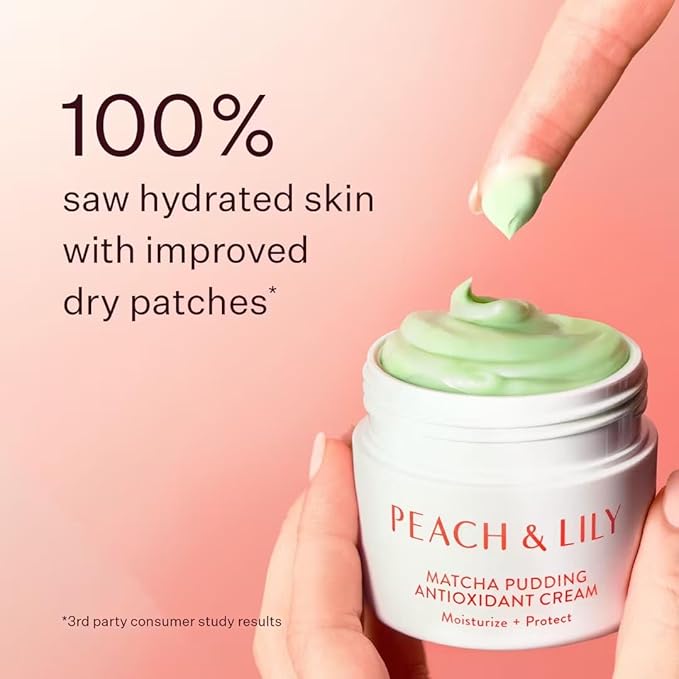 Peach & Lily - Matcha Pudding Antioxidant Cream (1.69 fl oz) - Face Moisturizer Cream - Protect & Hydrate Skin - Green Tea, Vitamin B3, Niacinamide - Self Care - Vegan, Cruelty Free - Korean Skincare