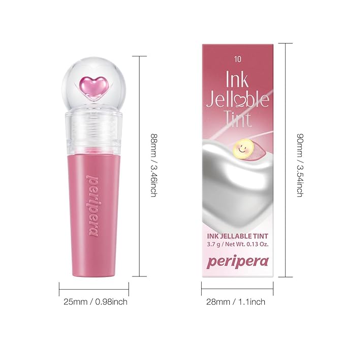 Peripera Ink Jellable Tint, Lip Stain, Korean Lip Tint, High Pigment Color, Longwear, Weightless, Moisutizing, Hydrating (010 Omni Rose)