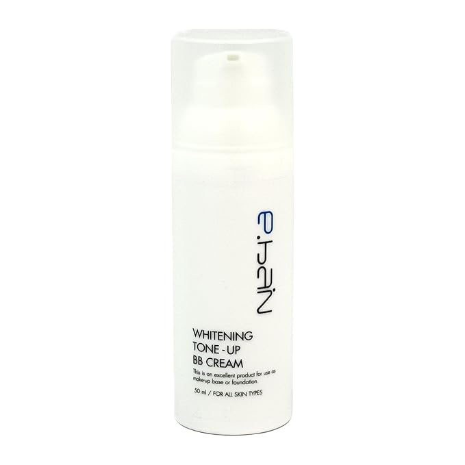 Ebain Korean BB Cream, Whitening & Tone-Up Formula with 6-Ceramide Complex, 8-Hyaluronic Acids & Probiotics, Natural Coverage Foundation for Face, Brightening & Anti-Wrinkle, 50ml