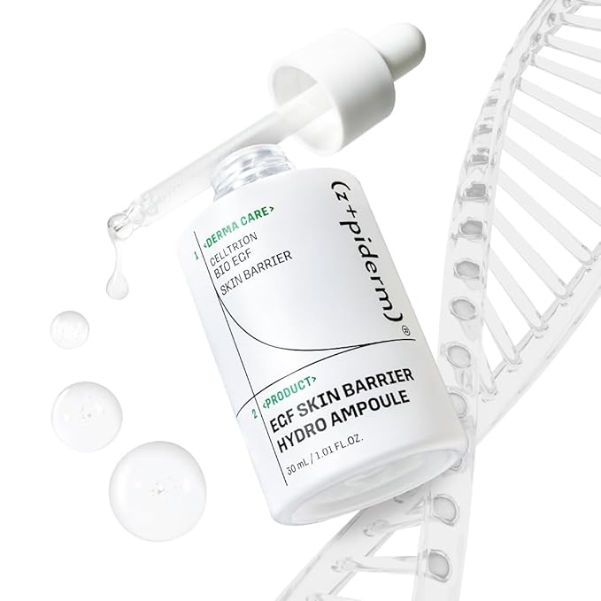 Zipiderm EGF Skin Barrier Intensive Hydration Set – Cleansing Foam + Cream Toner + Hydro Ampoule + Intensive Cream, Korean 4-Step Deep Hydration & Barrier-Repair Routine for Dry & Sensitive Skin