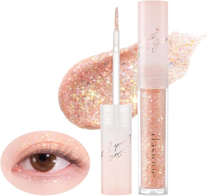 dasique Starlit Jewel Liquid Glitter (07 Moon Stone) | Twinkle Glitter Shadow | Korean Makeup | Shimmer Eye Make Up | Eyeshadow Eyeliner | Long lasting | Multi use | Quick drying