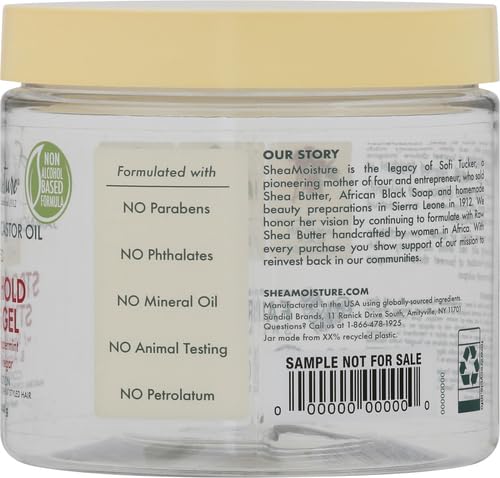 SheaMoisture Strong Hold Styling Gel+Flaxseed Jamaican Black Castor Oil Gives Controlled Style,Infused With Castor Seed Oil,SheaButter & Indulgent Scent ParabenFree AntiFrizz Hair Gel 15oz (Pack of 2)