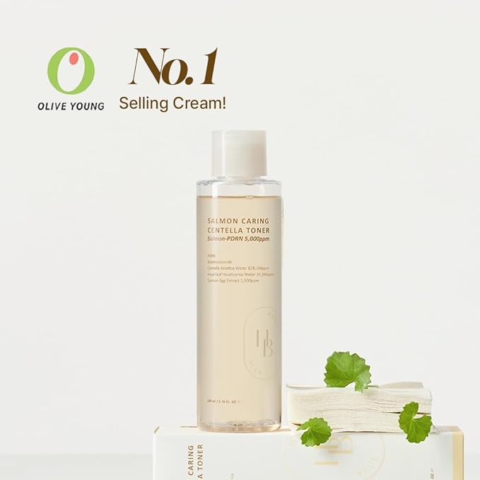 HEVEBLUE Salmon Caring Centella Toner & Cream Duo Set | for Radiant Skin