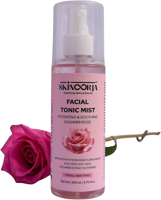 BEMT Hydrating Facial Tonic Mist with Kashmiri Rose, Aloe Vera & Cucumber | Alcohol-Free Refreshing Skin Mist for All Skin Types | 200 ml