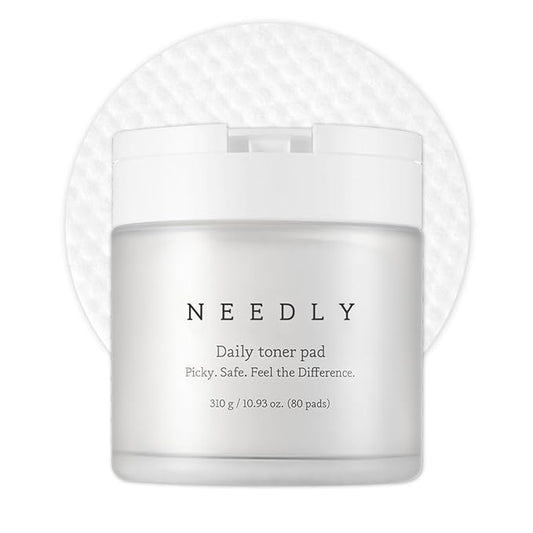 Needly Daily Toner Pad I Exfoliating Pads for Face with BHA & PHA(80 Pads), Deep Hydration, Pore Minimizer for Face, Centella, Tea Tree, High Volume Essence, Extra Large Cotton Pad, Korean Skin Care
