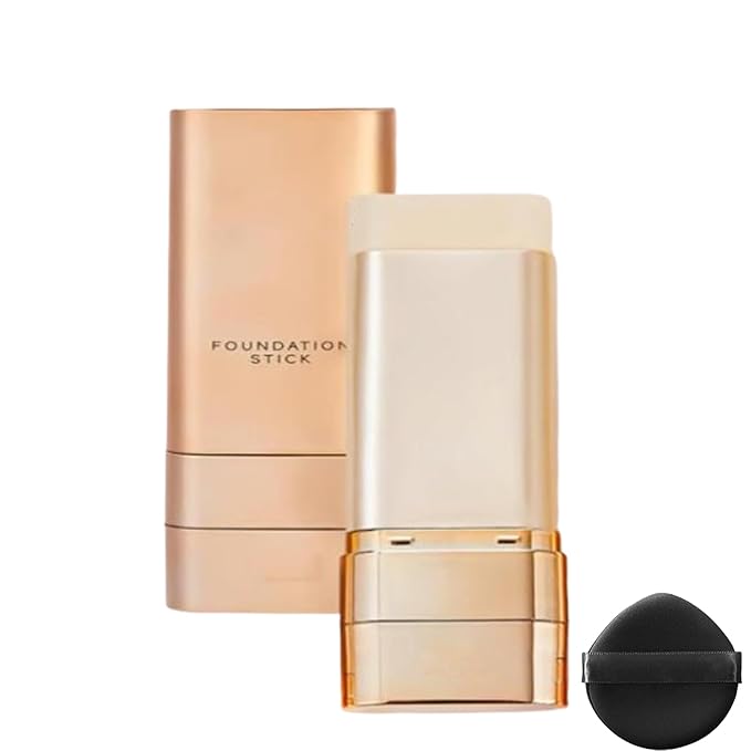 Dual-Ended Concealer Foundation Stick, Foundation Stick Korean 3 in 1, ConcealerFoundation Stick with Brush, Double-Ended, Flawless, Long-Lasting StickFoundation (IVORY)