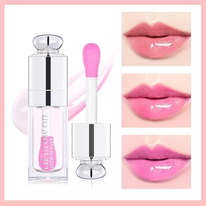 Hydrating Lip Glow Oil-Lip care oil- Lip Oil Tinted for Lip Care and Dry Lips-Prevents Dry Cracked-Non-sticky Big Brush Head-Lip Plumping -Lip Oil gloss tinted-002