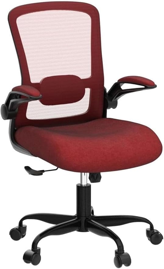 Mimoglad Office Chair, Ergonomic Desk Chair with Adjustable Lumbar Support, High Back Mesh Computer Chair with Flip-up Armrests-Task Chairs, Executive Chair for Home Office