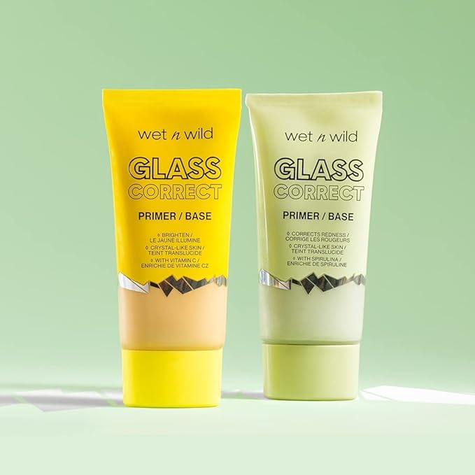 wet n wild Prime Focus Glass Skin Correct Primer, Bright Crystal Finish, Yellow (Pack of 2)