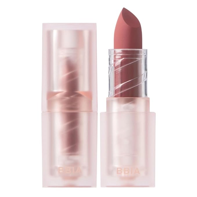 BBIA Last Powder Lipstick Series2 - Powder Matte Lipstick, Full Coverage, Non-Drying Matte Finish, Weightless Velvet Texture, Long-Lasting Lip Makeup, MLBB, Vegan, Korea Lip Makeup (10 CREAM ROSE)