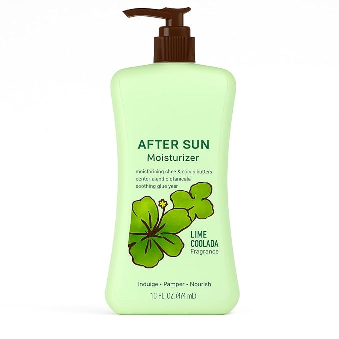 After Sun Moisturizing Lotion with Aloe and Coconut, Soothes and Hydrates Dry Skin, Lime Coolada Scent, Lightweight Daily Body Moisturizer, 16 fl oz for All Skin Types
