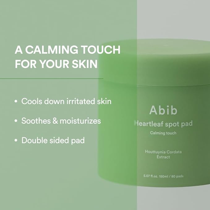 Abib Soothing Acne Care Duo: Heartleaf Teca Capsule Serum Calming Drop & Heartleaf Spot Pad Calming Touch 80pads I Centella Asiatica & Niacinamide Serum, Toner Pads for Sensitive Skin