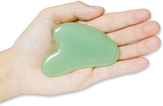 Gua Sha Jade Stone Gua Sha Massage Tool, Guasha Tool for Face and Body Skin Massage. Tools for SPA Acupuncture, Pink Stone for Body Face Neck and Eye, Skin Care Gift for Woman