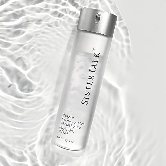 Sistertalk Energetic Rose of Jericho Capsule Booster All In One Serum 1.82 fl oz – Deep Hydration, Visible Micro-Capsules, Water-Gel Texture, Airless Pump, All Skin Types, Vegan