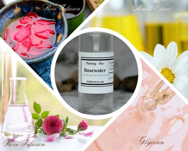 Rosewater and Glycerin Hydrating Face Mist with Arnica Extract, for Face, Hair, Locs