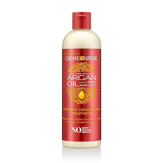 Creme of Nature Intensive Conditioning Treatment, Strengthens & Deeply Infuses Moisture, Prevents Breakage, Infused with 100% Organic Argan Oil, 12 oz