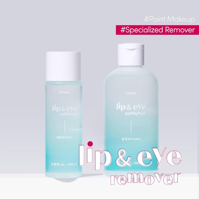 ETUDE Lip&Eye Remover 8.45 fl.oz (250ml) 21AD | Water and Oil Formula for Deep Cleansing | Lip and Eye Makeup Remover for All Types | Gentle Face Cleanser for Sensitive Skin | Korean Skin Care