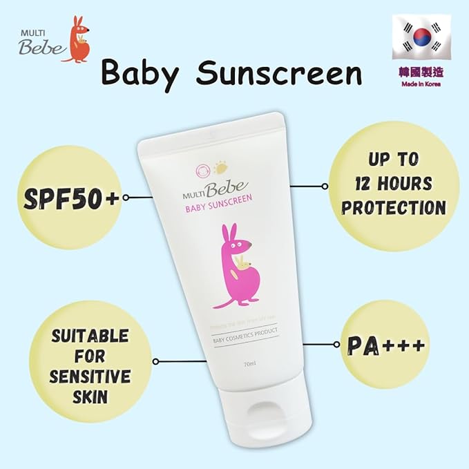 Multi-Bebe Baby Sunscreen cream - Protect the skin from UV rays SPF 50+ PA+++ - 2.4 fl made in korea