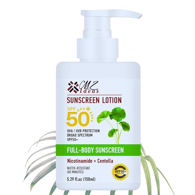 Full-Body Sunscreen Lotion, SPF 50+, Broad Spectrum UVA/UVB Protection with Niacinamide, Centella, Water-Resistant, 5.29 fl oz