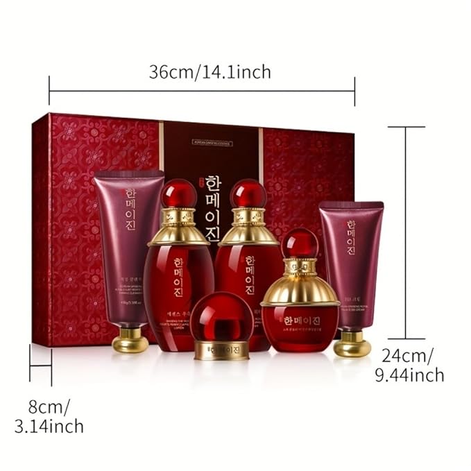 Korean-style Ginseng Skin Care Set for Women - Face Care with Snail Mucin Skincare Kit - Moisturize and Nourish the Skin - Include Toner, Cleanser, Lotion, Eye Cream, Face Cream, BB Cream (6pcs)