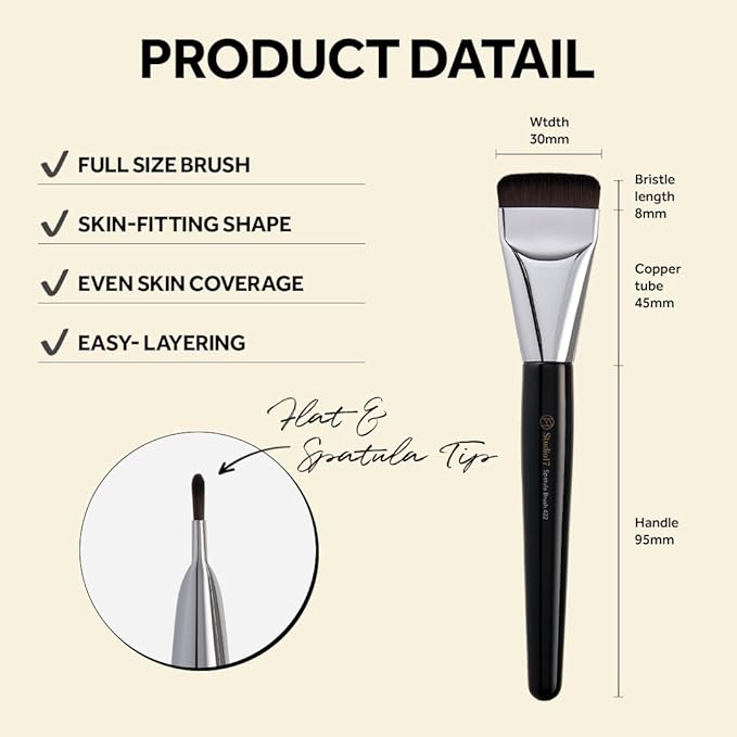 Spatula Foundation Brush 422 | Korean Professional Makeup Tool | Flat Base Makeup Brush for Liquid & Cream Foundation