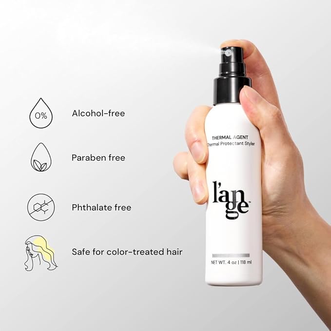 L'ANGE HAIR Thermal Agent Heat Protectant Spray | 450°F Heat Protection Spray for Hair | Controls Frizz, Enhances Shine & Volume | Safe for Color-Treated Hairstyles | Lightweight & Non-Greasy, 4 fl oz
