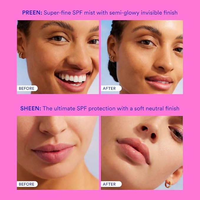 SPF on the Glow SPF 50 Reapplication Mist & Lip Balm Sunscreen Duo - Broad-Spectrum UV Protection, Hydrating, Moisturizing, Travel-Friendly, Lightweight, Non-Greasy Formula