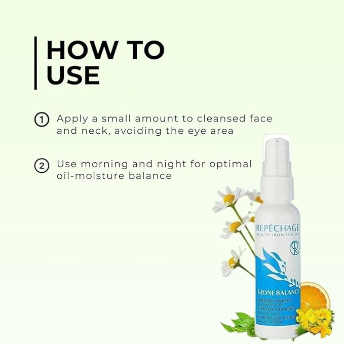 Repechage T-Zone Balance Moisture Complex - Lightweight Hydrating Facial Moisturizer for Combination and Oily Skin with Botanical Extracts Antioxidants and AHA to Refine Texture, 2 fl oz