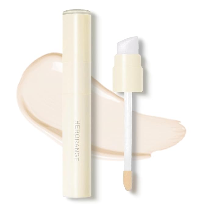 Liquid Concealer Highlighter Makeup, Matte Face Eye Highlight for Cool Toned, Lightweight Moisturizing Waterproof, Long Lasting Cream Contour Sitck with Brush Vegan & Cruelty-Free#02 Warm Beige White