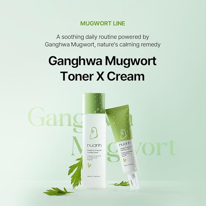 NUARIN Ganghwa Mugwort Calming Skincare | Soothing Toner & Cream Set