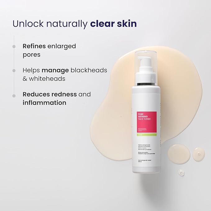 Pore Refining Face Toner | Tightens Enlarged Pores | Regulates Oil Production | Retains Moisture & Ph Balance | Alcohol-Free Toner for Oily and Acne Prone Skin |100 Ml