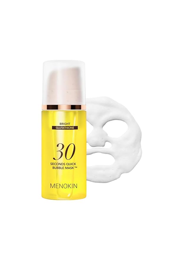 MENOKIN 30 Seconds Quick Bubble Mask [BRIGHT] - [Vitamin C] [Glutathione & Niacinamide] in Micro-bubbles for Dark Spots, Uneven Skin Tone, Korean Skin Care Essential, 70 Uses, 3.21 fl.oz