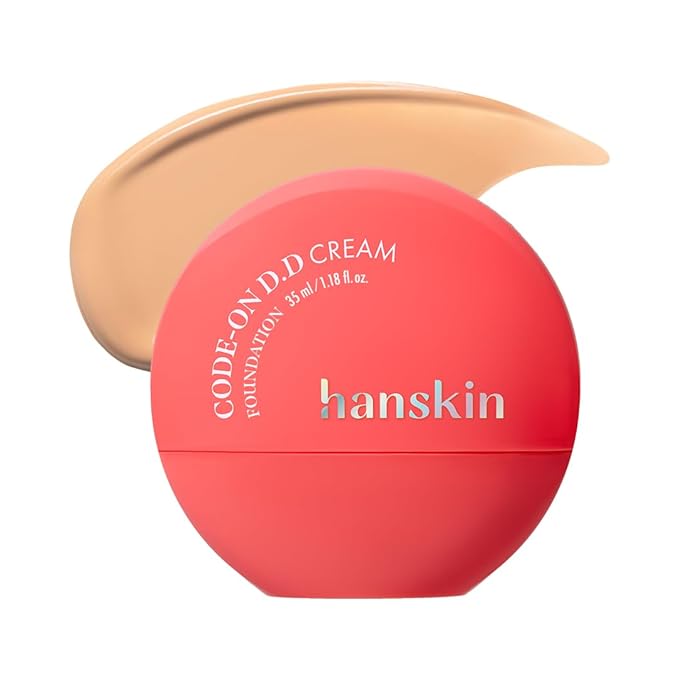 Hanskin DD Cream Foundation – Korean BB Cream for Self-Tan & Deep Skin | Lightweight Semi-Matte Liquid | Pore-Blurring, Tone-Evening Daily Base Makeup | 1.18 fl oz (32NW DEEP BEIGE)