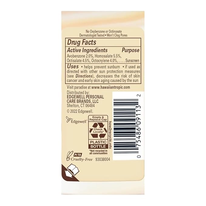 Hawaiian Tropic Weightless Hydration Lotion Sunscreen for Face SPF 30, Oil Free Sunblock, Mini Sunscreen, 1.7 fl oz, 3-Pack