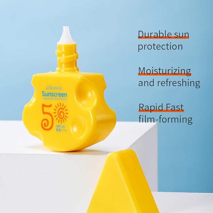 5-in-1 Broad Spectrum Sunscreen SPF50+ PA++++, Lightweight Watery Essence, Strong UVA/UVB Protection, Water Resistant, Non-Greasy & Gentle for Face and Body (Small Triangle)