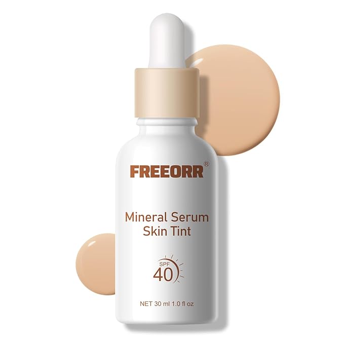 KYDA Skin Tint with SPF 40, Tinted Mineral Sunscreen Serum with Zinc Oxide,Tinted SPF Serum Foundation,Long Lasting Buildable Coverage like Foundation-1 Fl Oz, Classic Ivory