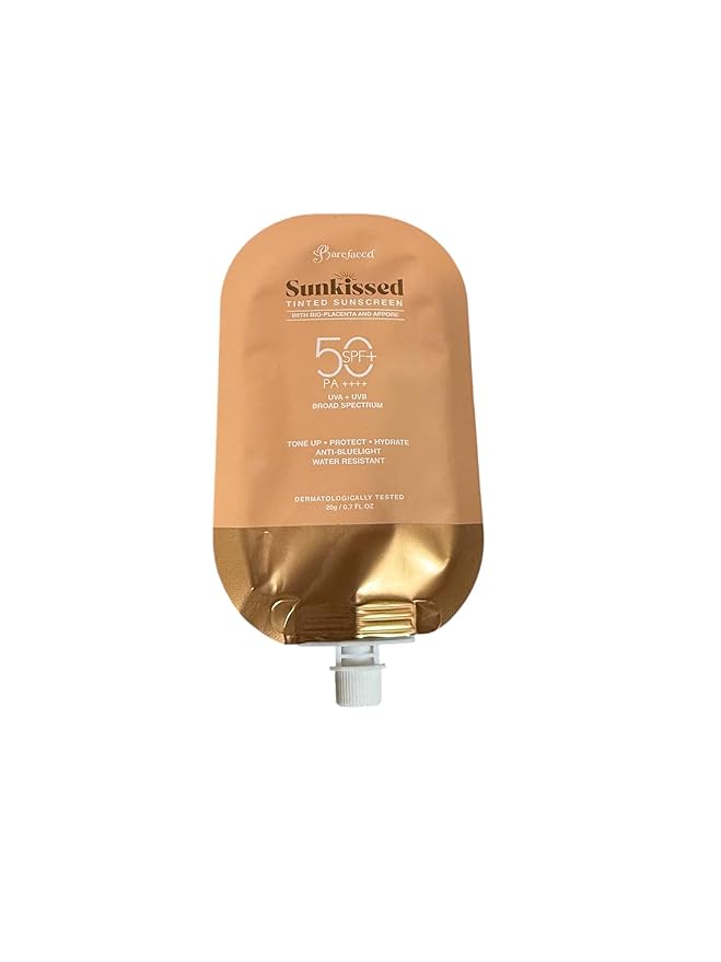 Barefaced Sunkissed Try-Me Pouch TINTED Sunscreen SPF 50 PA++++, 20g (Try-Me Pouch Original Tint 20g)