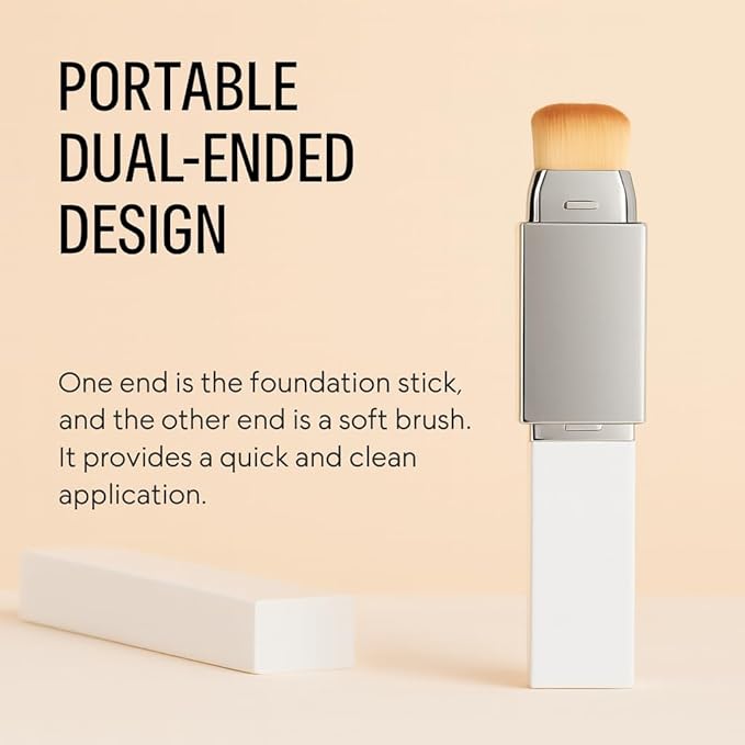 Blanc Cover Cream Stick – Korean Color Changing Foundation Stick with Volufiline & Collagen – Concealer Foundation Sticks for Dewy Skin– Makeup Foundations Sticks with Detachable Brush (Natural)