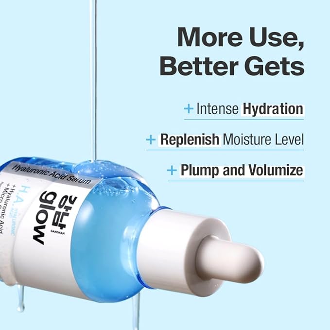 Hyaluronic Acid Serum - Korean Skin Care I Hydrating Serum for Face with Hyaluronic Acid & Vitamin B5 & Vegan Collagen I Face Moisturizer for Plumping and Fine Lines 1.01 fl oz