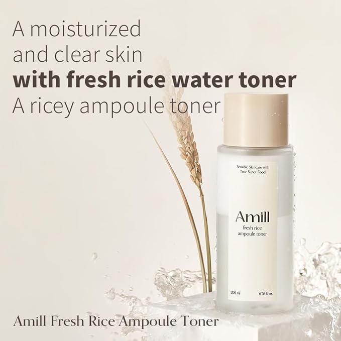 Amill Fresh Rice Ampoule Toner (200ml) - Hydrating & Soothing Vegan Face Toner