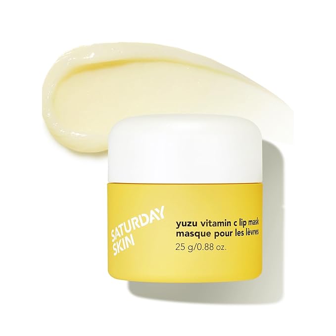 Saturday Skin Yuzu Vitamin C Toner for Dryness Dullness Face and Yuzu Vitamin C Lip Mask Overnight Lip Sleeping Mask Moisturizing for All Skin Types