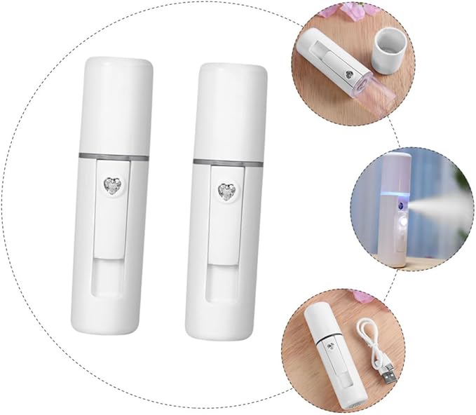 2pcs Skin Care Facial Steamer Mist Sprayer Face Humidifier Tool for Rosacea Essence Toner Mist Long-Lasting Moisture Beauty Tool for Ages