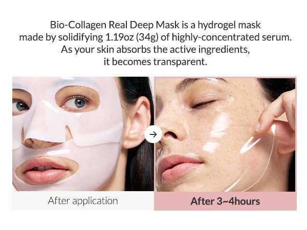 A'mere Beauty Bio-Collagen Real Deep Mask, Hydrating Overnight Hydrogel Mask, Pore Minimizing, Elasticity Improvement