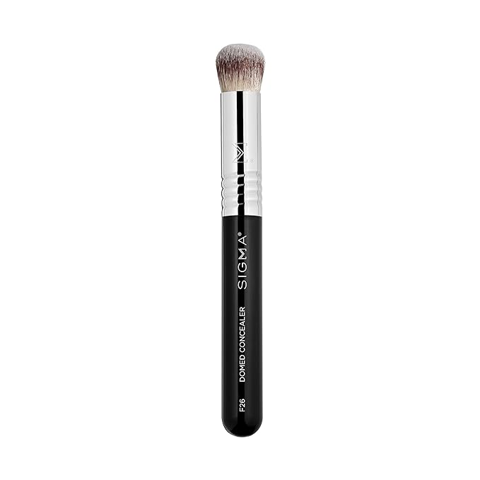Sigma Beauty F26 Domed Concealer Brush — Under Eye Corrector, Ultra-Soft Dense Rounded Fibers, Waterproof Handle with SigmaAlloy Ferrule - Makeup Brush for Cream or Liquid