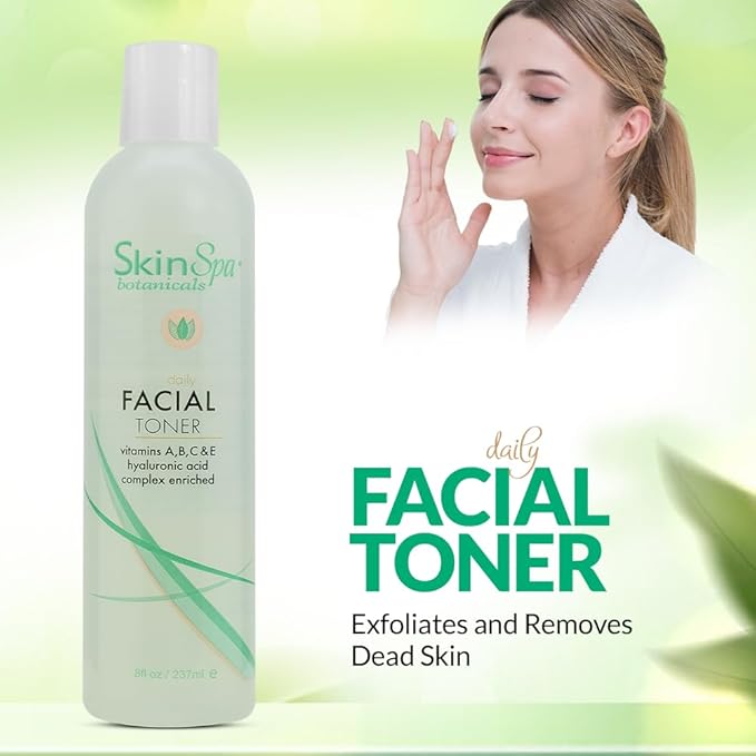 Skin Spa - Face Toner for All Skin Types 8 Oz, Skin Care Daily Facial Toner - Hydrates and Refresh Skin, Non- Alcoholic and Paraben Free Formula